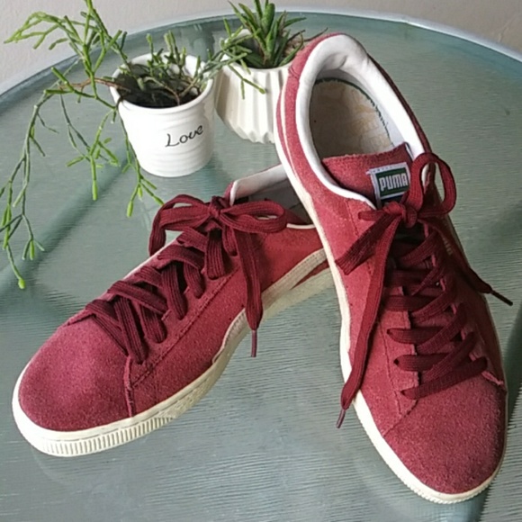 Puma Other - 🎉Puma Suede Burgundy Sneakers Sz 10